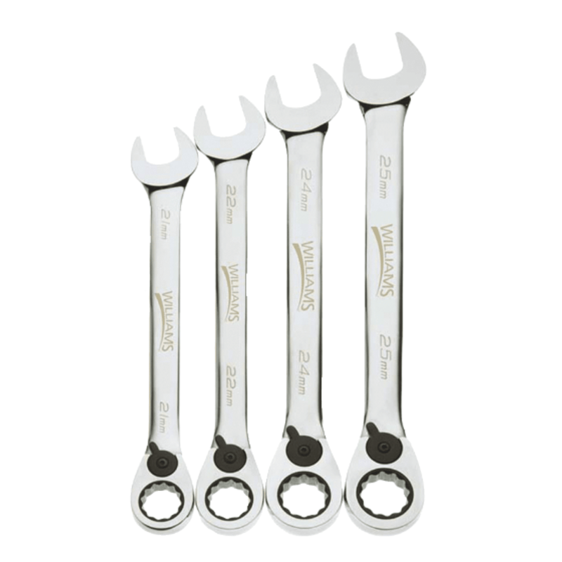 Combination Wrench Set Metric Reversible Ratcheting 4 pc - Williams