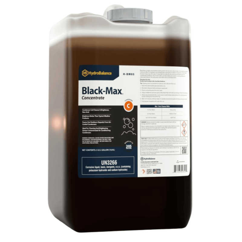 Nettoyant pour condenseur Black Max Concentré Seau en plastique de 5 gallons, - HydroBalance