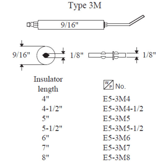 3M3-1/2 - Westwood - Type 3M-1/2" Electrode  2pk