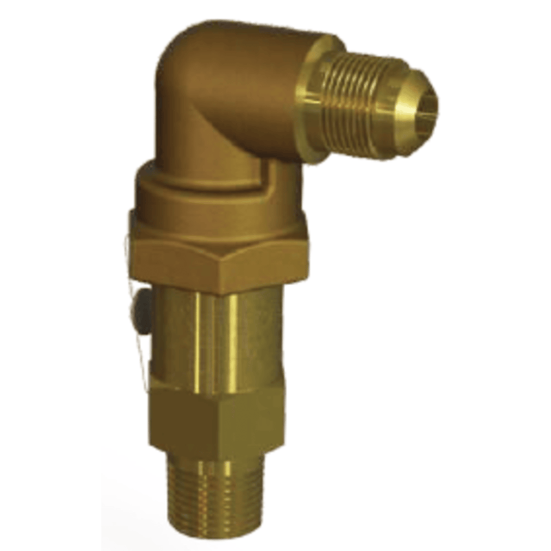 Henry Relief Valve, Brass Angle, 1-1/4" NPTF inlet × 1" NPTF outlet - 1600PSIG