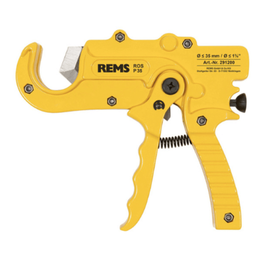 REMS 291200, ROS P 35 Ratcheting Plastic Pipe Cutter (0"-1-3/8")