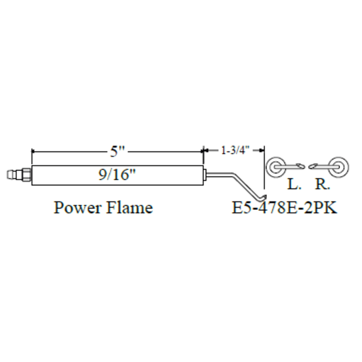 Westwood 478E, Power Flame Electrode 2pk