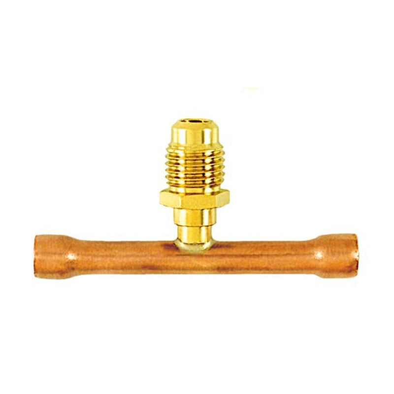 Té de vanne d'accès avec raccord évasé mâle 1/4" sur tube de cuivre 1/4", CD2250 2PK - C&D