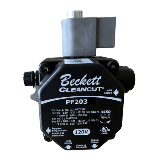 Beckett  PF20372U,  1 Stage - 3GPH - 12VDC/24VAC CleanCut B100