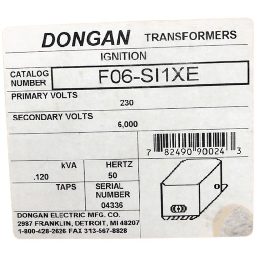 Dongan FO6SI1XE, Ignition Transformer, 230V,50HZ