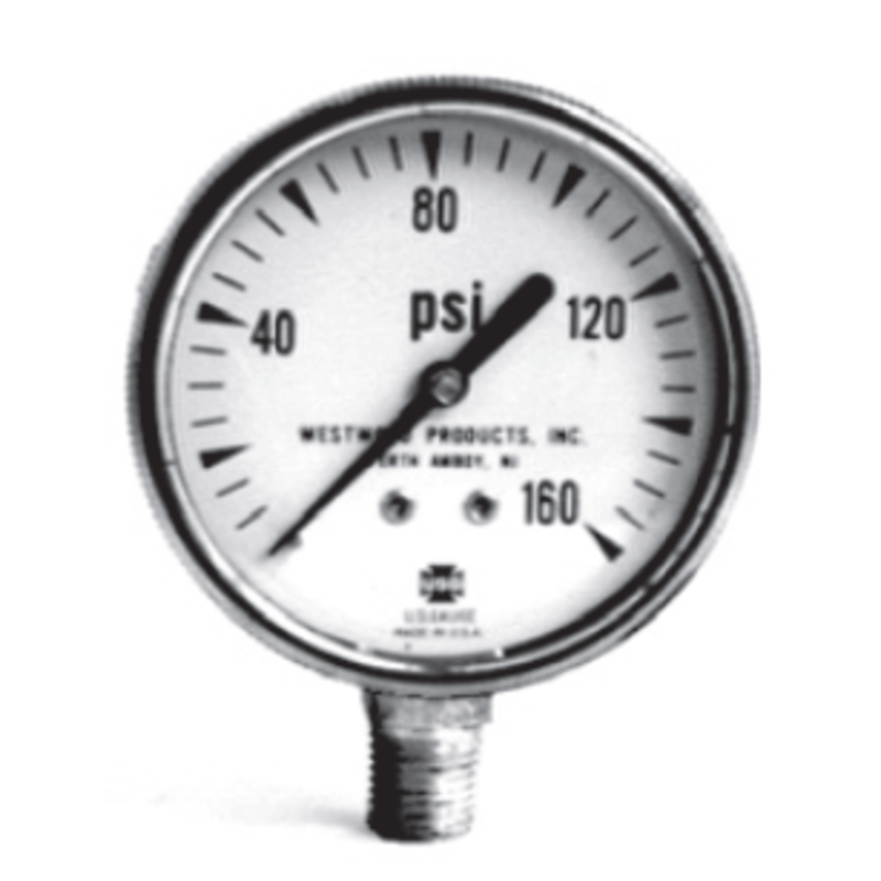 Pressure Gauge  1/4"LM, 2" Face 0-60 PSI W/45293 ADAP. (Crown Repl.for WP-S100-112)