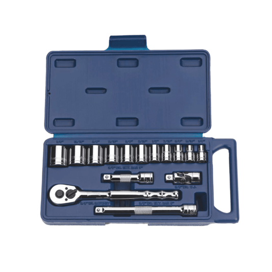 Williams 50673, 15 Piece 3/8" Drive Socket and Drive Tool Set, 12 Point, Compact Case, SAE