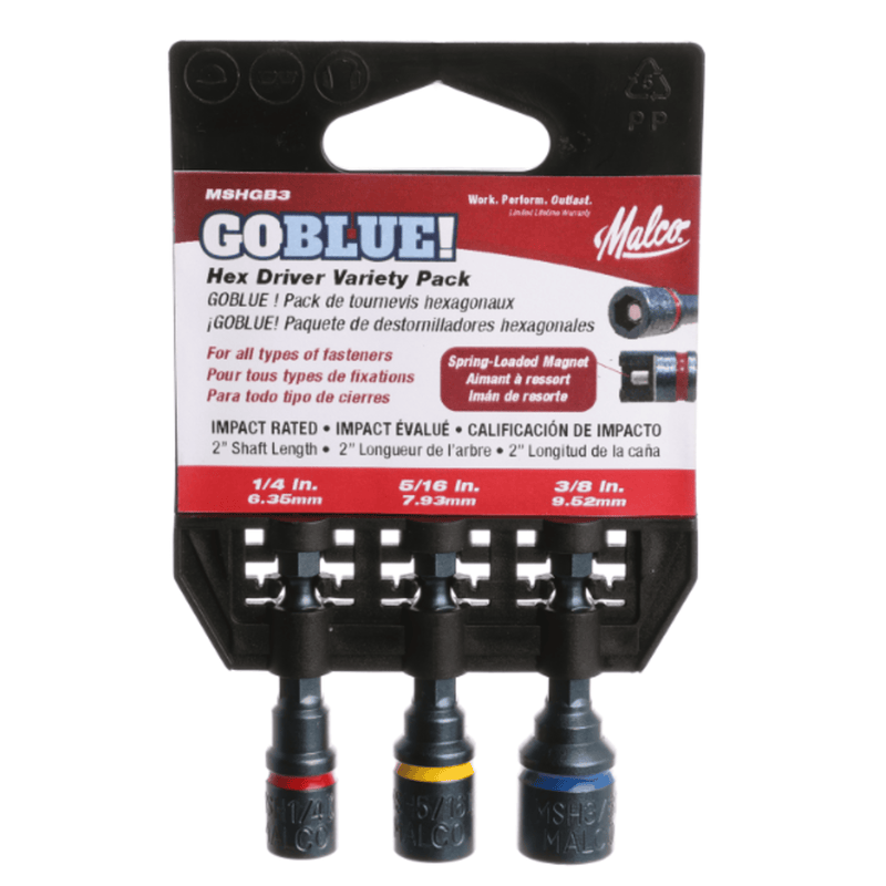 Go Blue Magnetic Hex Driver Variety 3?Pack - Malco