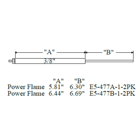 Westwood 477B-1, Power Flame Electrode 2pk
