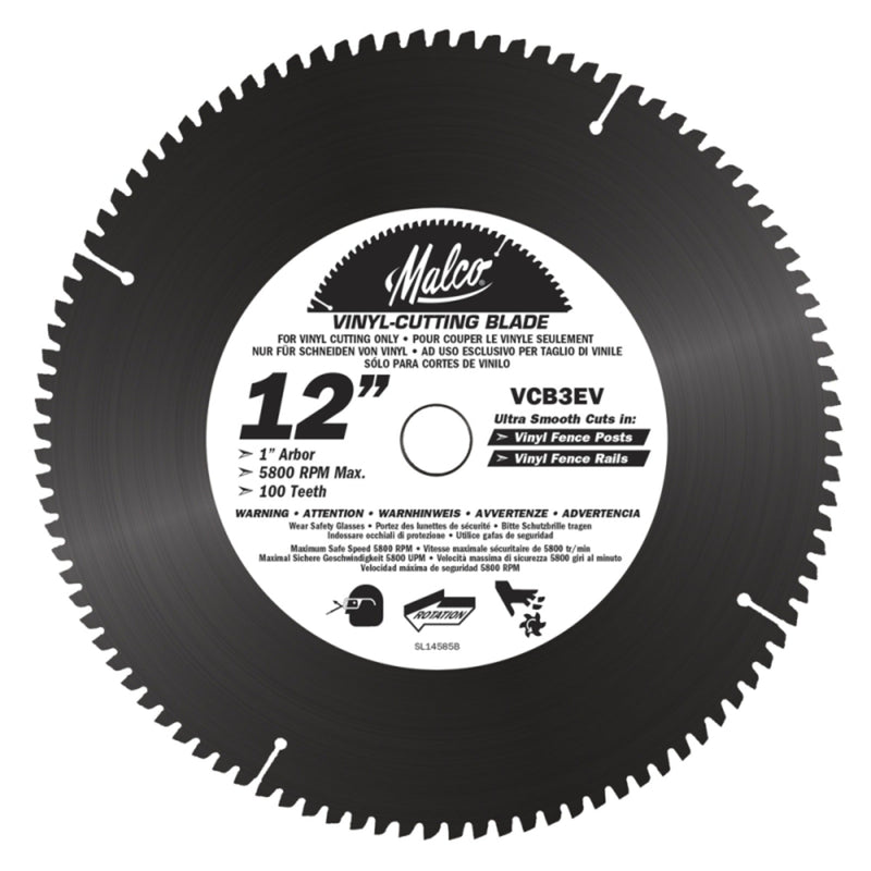 Lame de scie circulaire, clôture en vinyle 12" - Malco