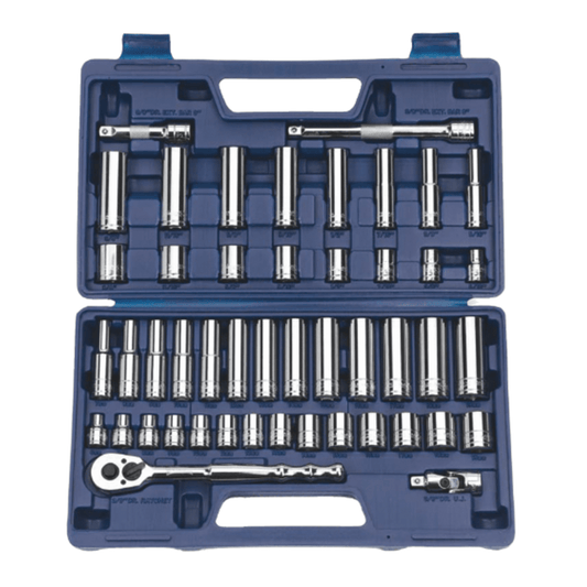 Williams 50666, 47 Piece 3/8" Drive Socket and Drive Tool Set, 6 & 12 Point Compact Case, SAE & Metric