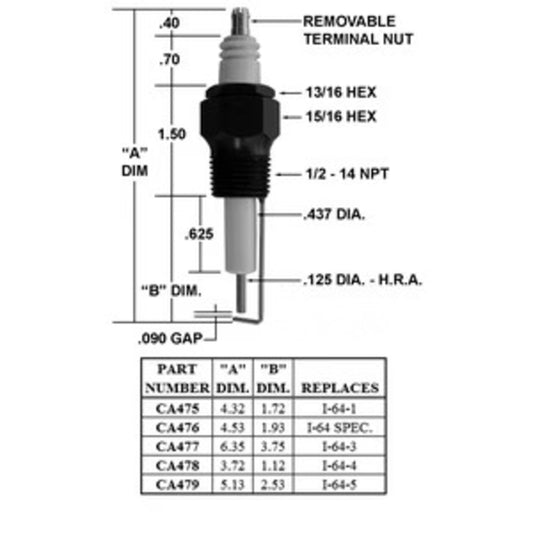 CA479 - Crown - IGNITER/REPLACES I-64-5 (EA)