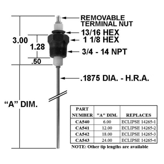 CA541 - Crown - IGNITER/ECLIPSE 14265-2 (12") REPL  (EA)