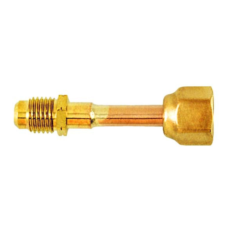 Soupape d'accès 1/4" DE x 1,25" tube cuivre avec écrou tournant femelle évasé 1/4", sans obus ni bouchon 2 pièces - C&D