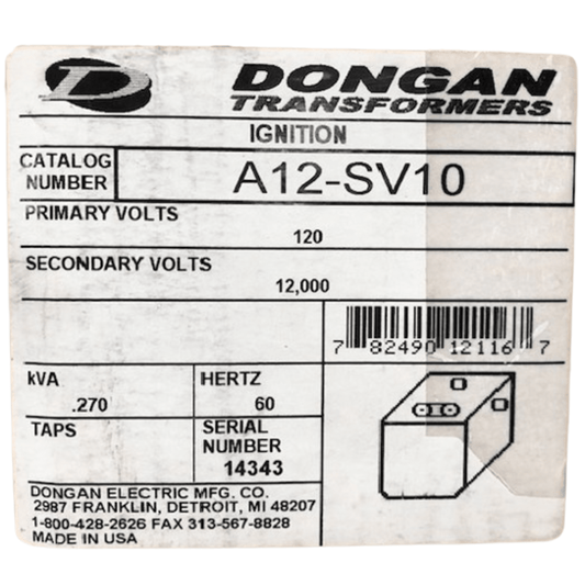 Dongan A12-SV10, Ignition Transformer P120 S12000 MD PT GRD