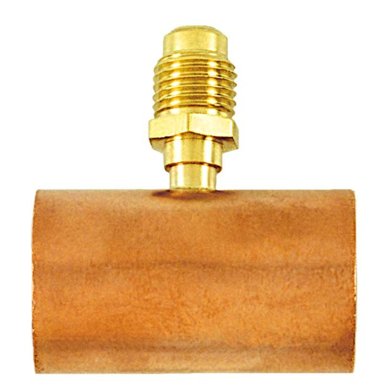 Té de vanne d'accès avec accès évasé mâle 1/4" sur tube en cuivre qui accepte un tube de 7/8" de diamètre extérieur, CD2245 2PK - C&D