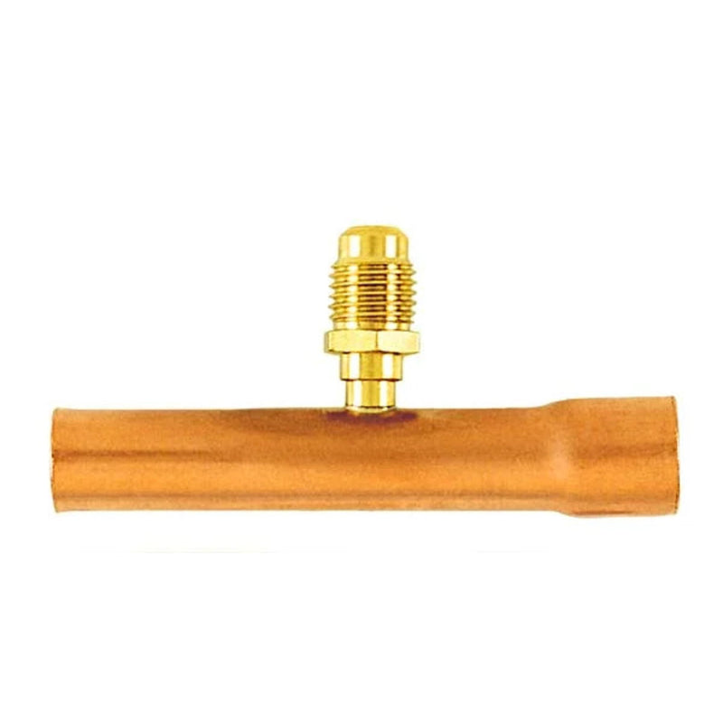 Té de vanne d'accès avec raccord évasé mâle 1/4" sur tube cuivre 1/2" DE x 3", CD2245 2PK - C&D
