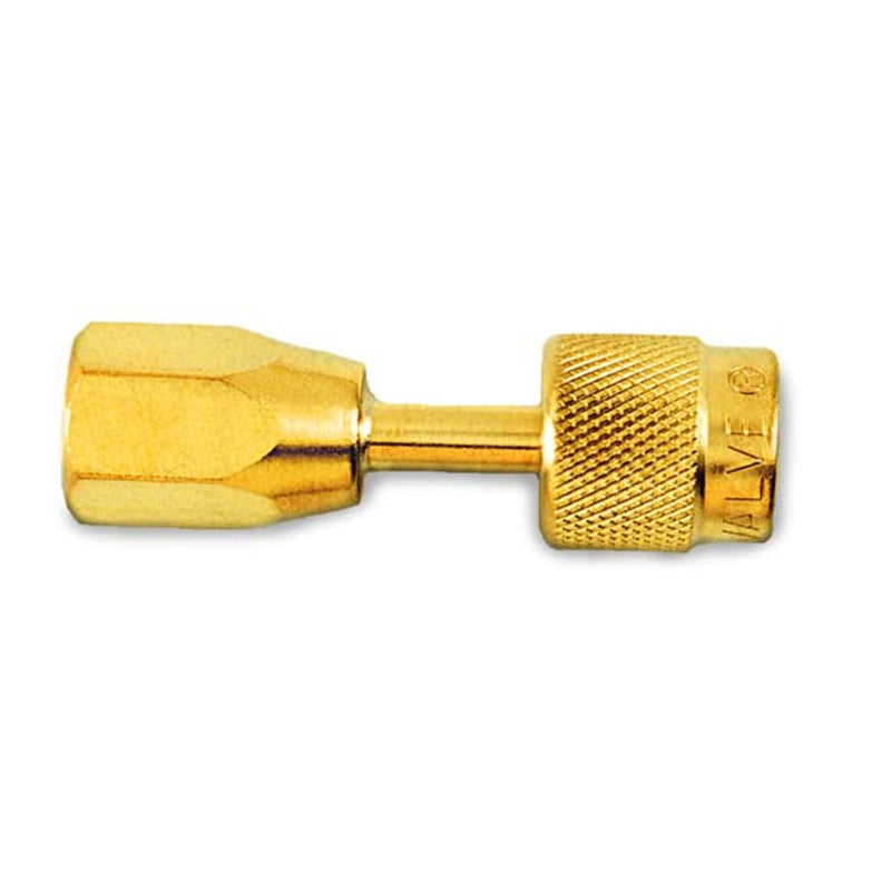 Access Valve 1/4" f. flare swivel w/ depressor tip and seal x 1/8" FPT 1EA - C&D