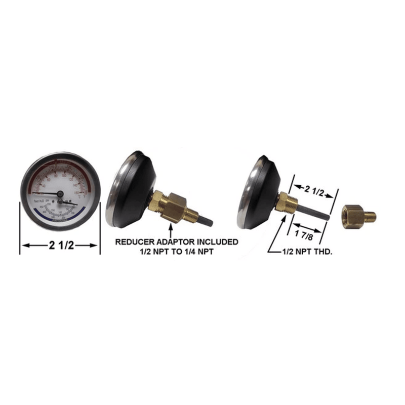 Tridicator Gauge 2 1/2" LONG  (Replacement for Westwood WP-H25-15) - Crown