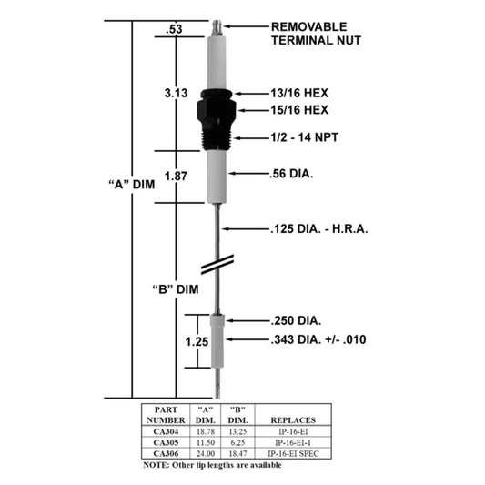 CA306 - Crown - IGNITER/IP-16-EI-SP 24 In. OAL (EA)
