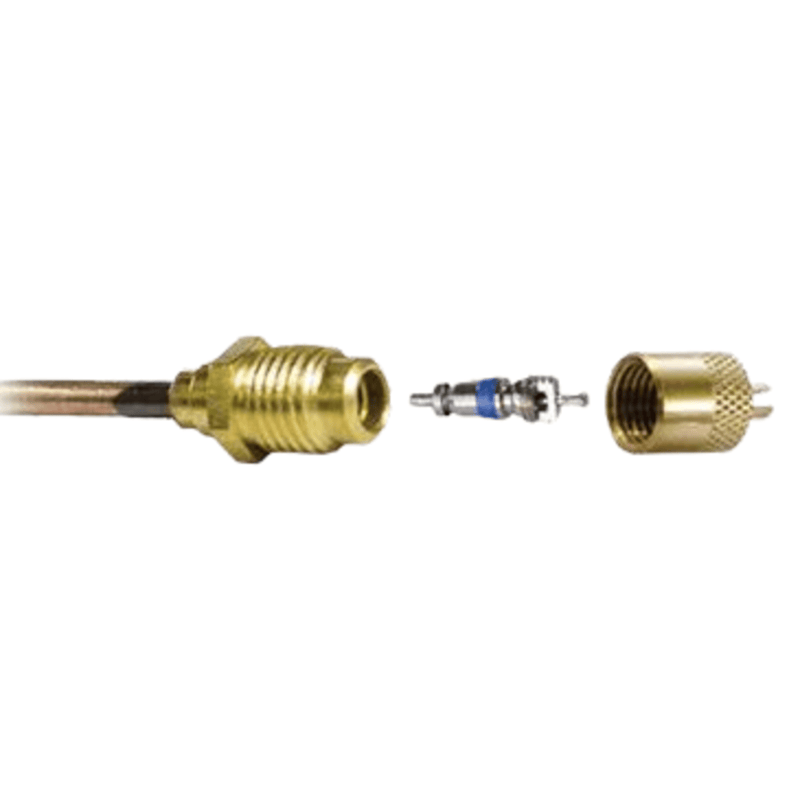 Access Valve 1/4" m. flare access w/ 1/8" OD copper tube ext, CD2250 6PK - C&D