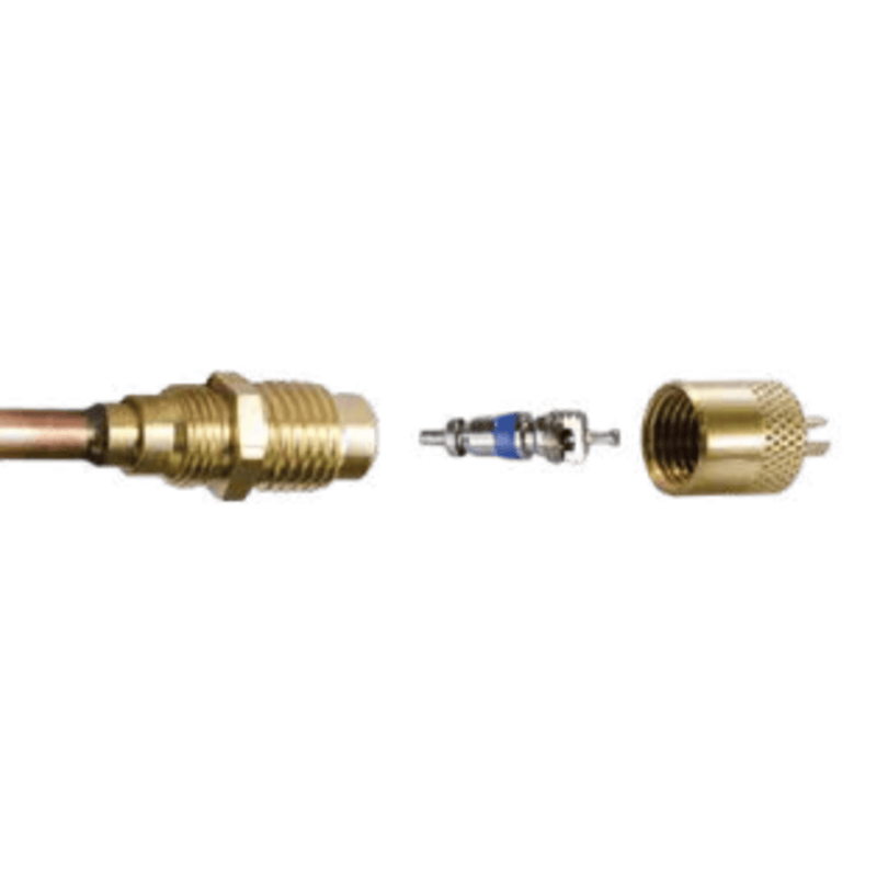 Access Valve 1/4" m. flare access fitting w/ 3/16" OD copper tube extension, CD2250 6PK - C&D