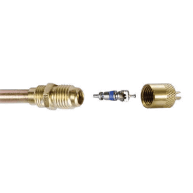 Access Valve 1/4" m. flare access w/ 1/4" OD copper tube extension, CD2250 6PK - C&D