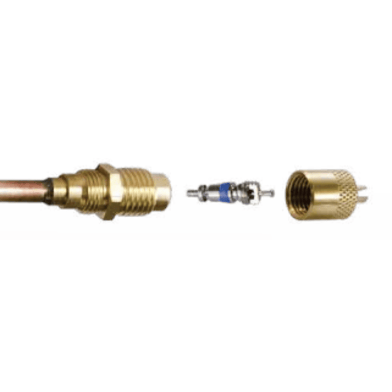 Access Valve 1/4" m. flare access fitting w/ 3/16" copper tube extension, CD2250 6PK - C&D