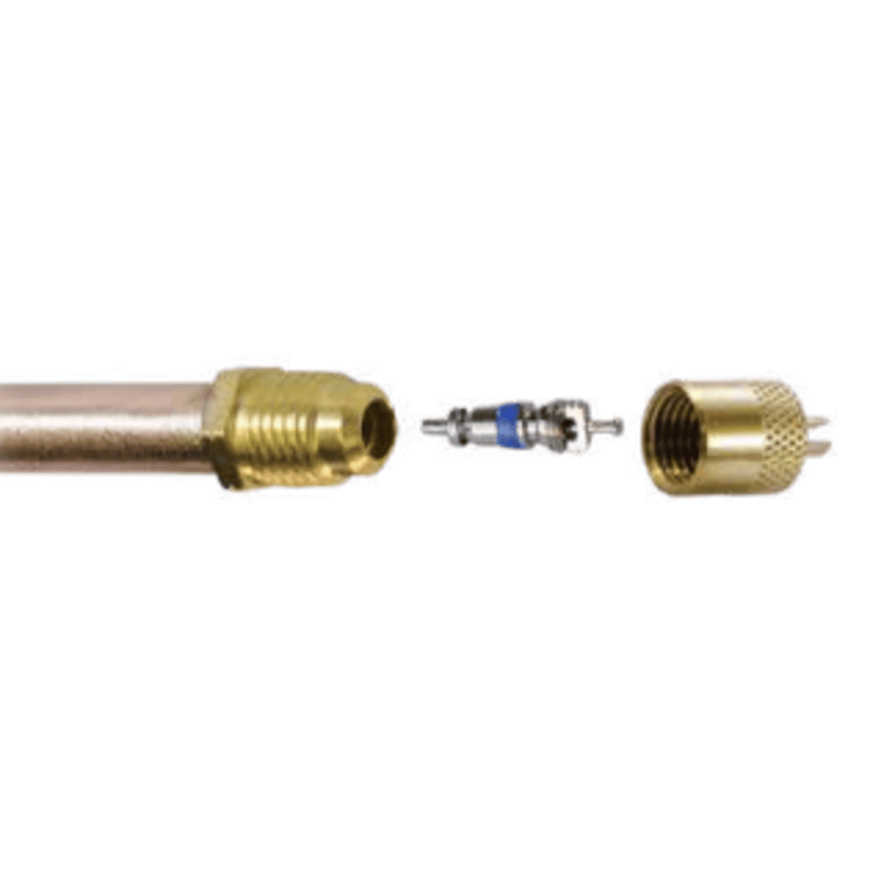 Access Valve 1/4" m. flare access fitting w/ 5/16" copper tube extension, CD2250 6PK - C&D
