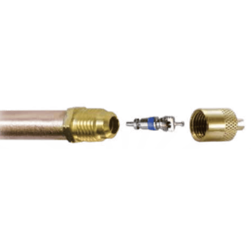 Access Valve 1/4" m. flare access fitting w/ 3/8" copper tube extension, CD2250 6PK - C&D
