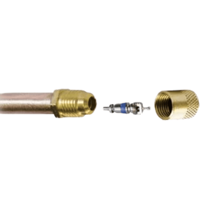 Access Valve 1/4" m. flare access fitting w/ 5/16" copper tube extension, CD2245 6PK - C&D