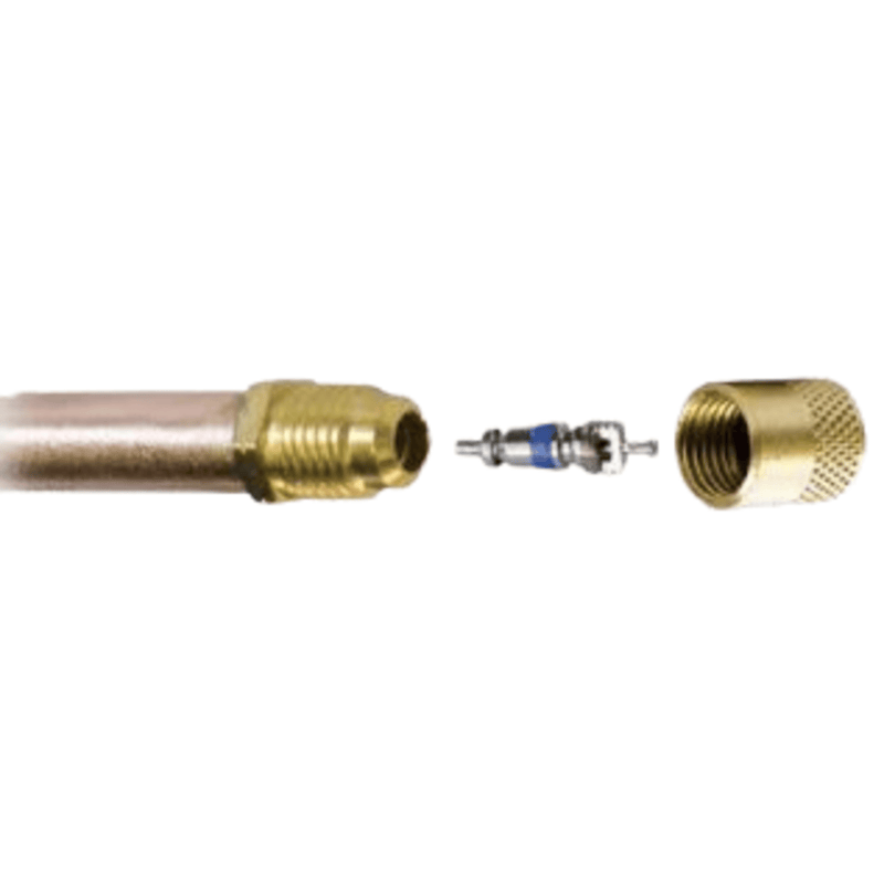 Access Valve 1/4" m. flare access fitting w/ 3/8" copper tube extension, CD2245 6PK - C&D