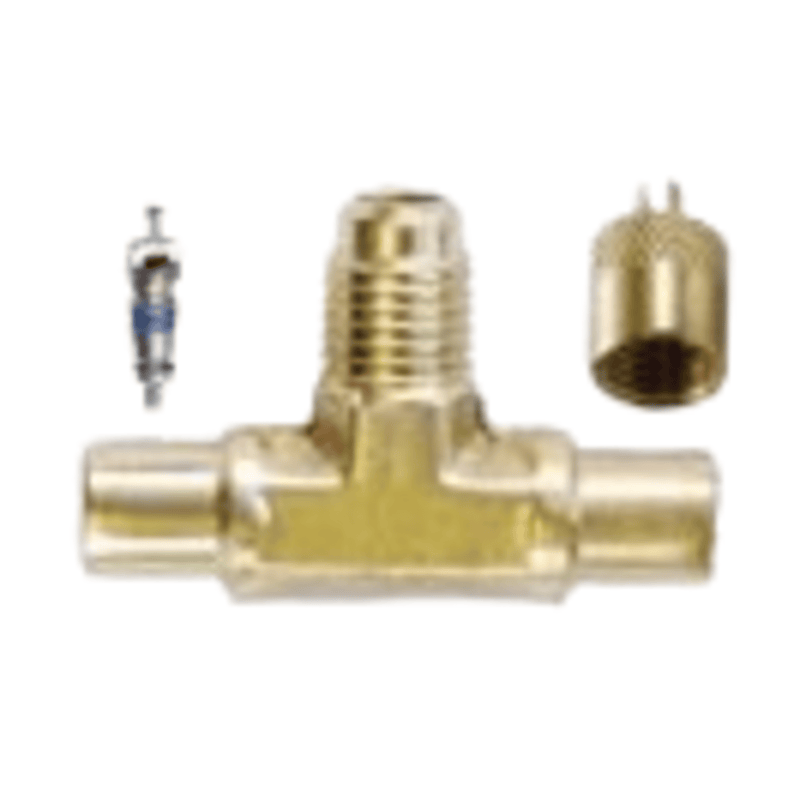 C&D solder access tee, forged brass, 3/8" ID and 1/2" OD on solder ends, CD2245 2PK