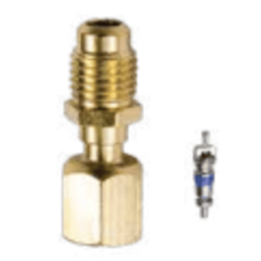 CD8725/2 - C&D - adapter - 1/4" m. flare access x 1/4" f. flare with gasket (no swivel) 2PK