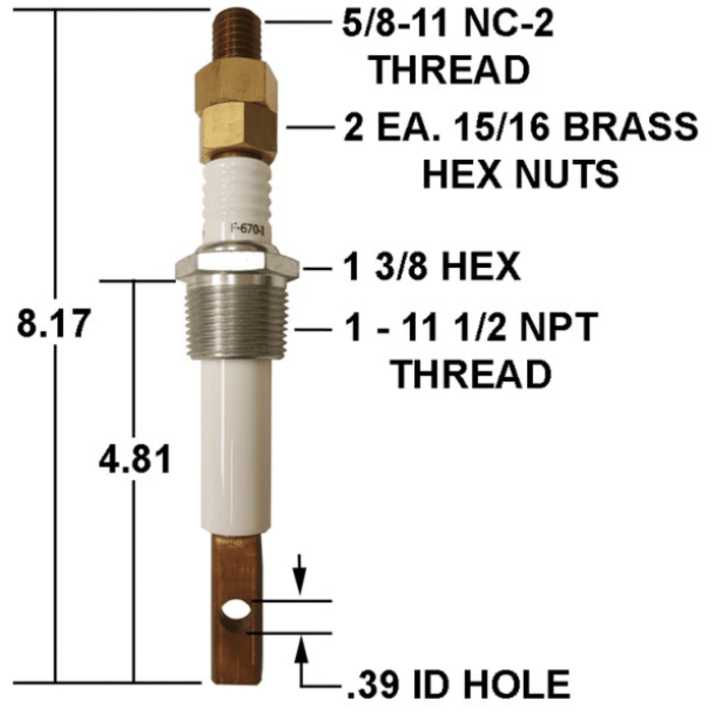F-670-1 - Auburn - Feedthrough  (CS13083) (40PK)