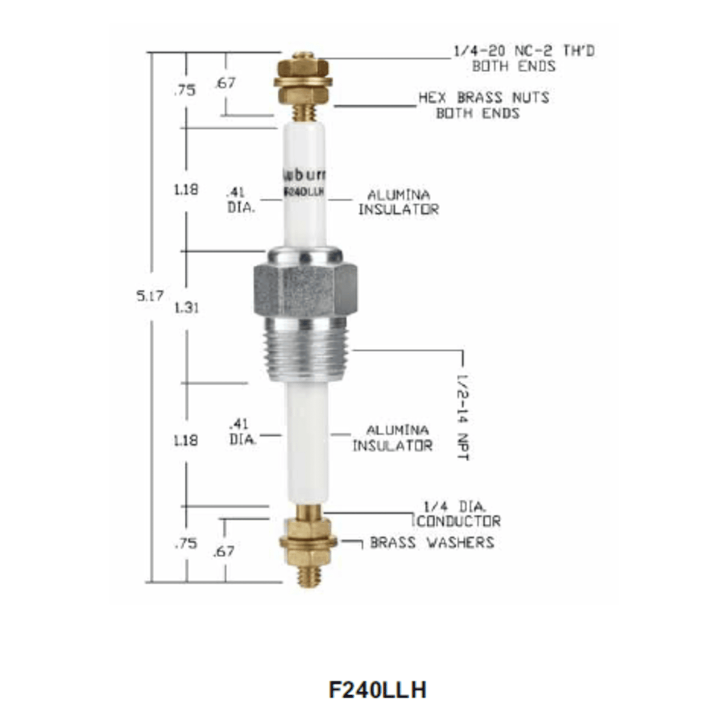 F-240LLH - Auburn - Feedthrough  (CS13066) (20PK)