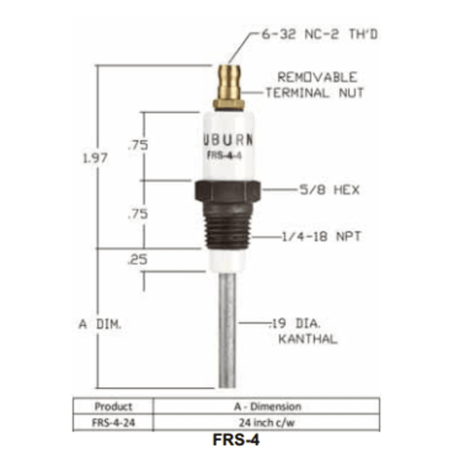 FRS-4-24 - Auburn - Flame Rod  (CS13043) (40PK)