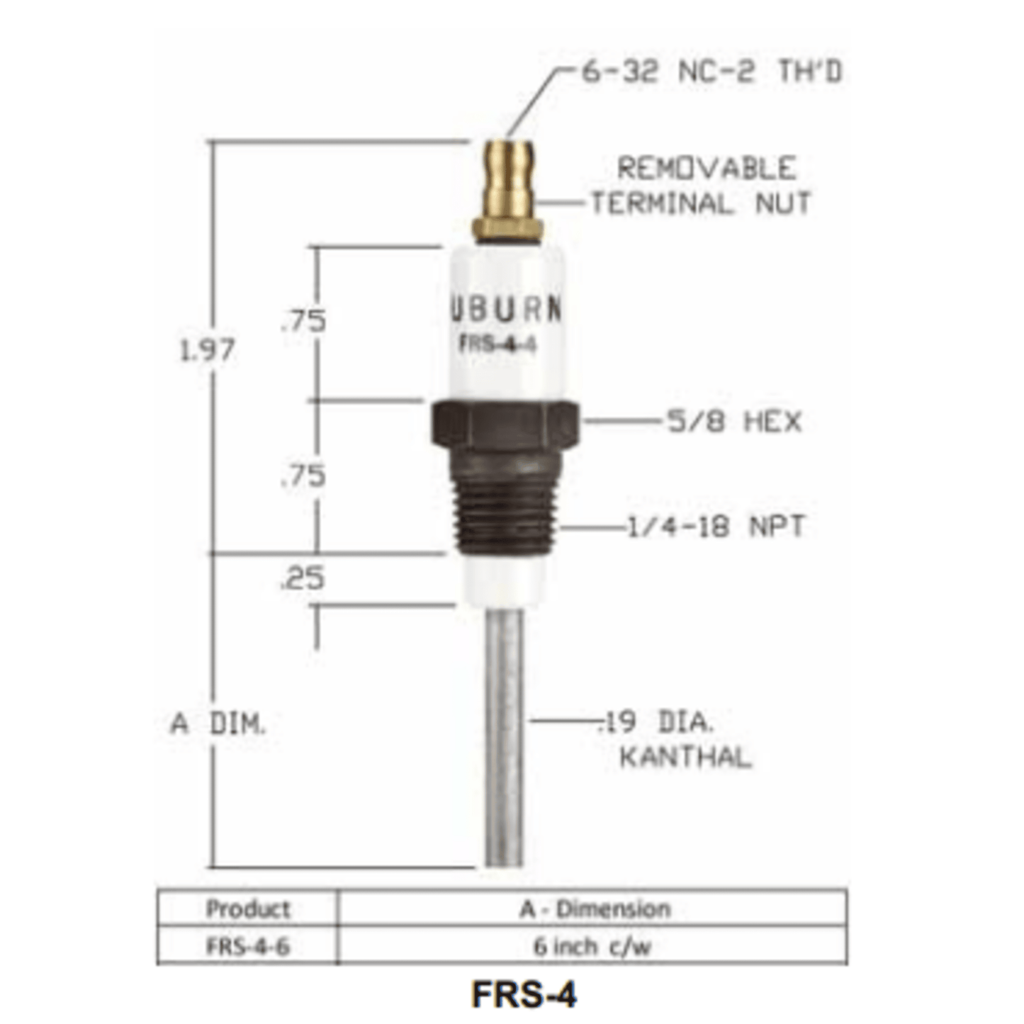 FRS-4-6 - Auburn - Flame Rod  (CS13040) (40PK)