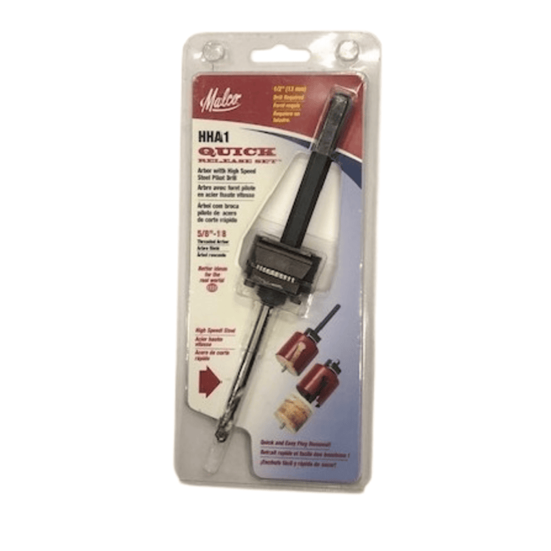 Arbor with High Speed Steel Pilot Drill w Quick Release - Malco