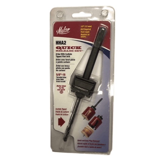 Malco HHA2, Quick Release Set, Arbor With Carbide Tipped Pilot Drill