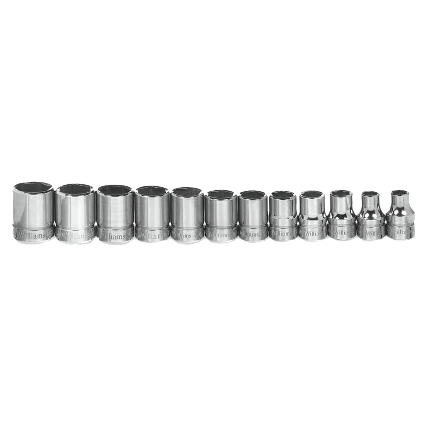 William MSB-12HRC, 12pcs 3/8" Drive Standard Socket Set 6-Pt