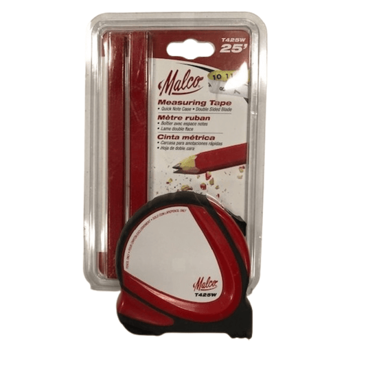 Malco T425W, Tape Measure with Magnetic Tip plus pencils