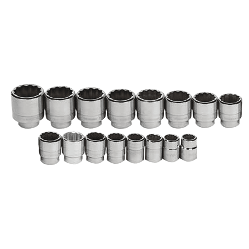 WSH-16TB - 16pc 3/4" Drive 6-Point SAE Shallow Socket Set - Williams