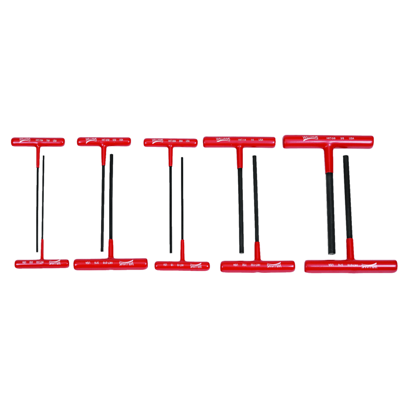 Hex Key T-Handle Drivers with Cushion Grip Handle Set SAE 10pc - Williams