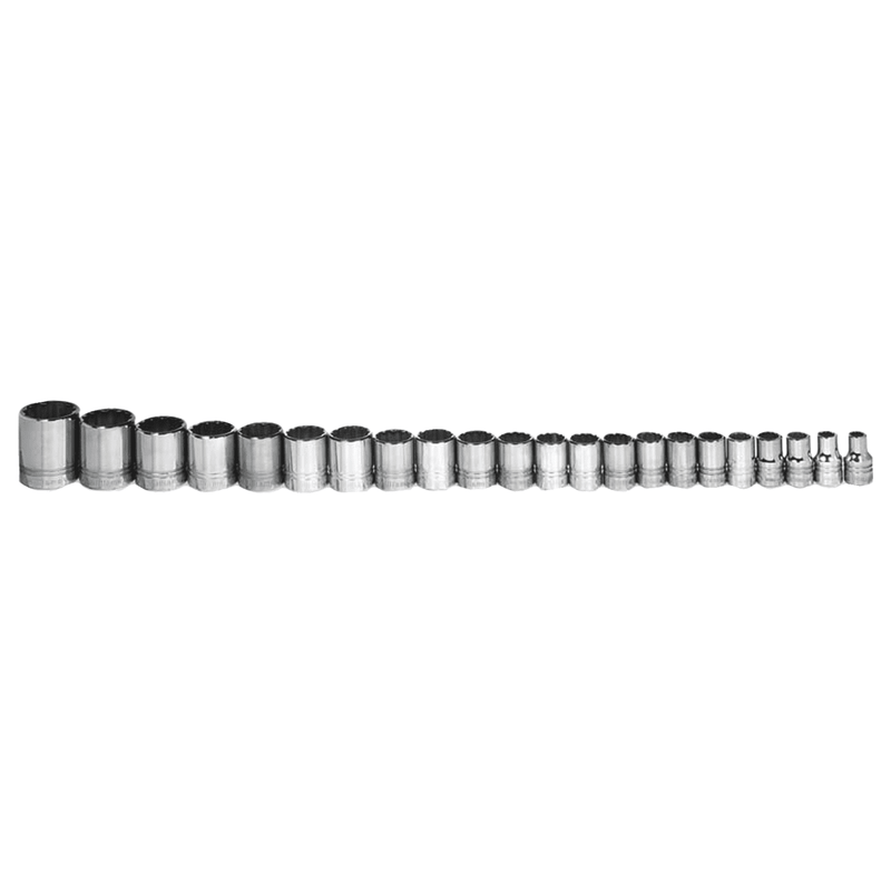 Socket Set 3/8 Drive Shallow , 6 Point, Metric, 20 Piece - Williams