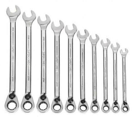 Williams MWS10RCU, 10Pc 12-Point Metric Reversible Ratcheting Combination Wrench