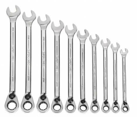 Combination Wrench 12-Point Metric Reversible Ratcheting 10 pc - Williams