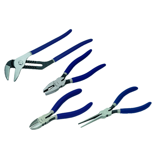 Williams PLS-4GL, 4pc Combo Pliers Set includes Superjoint, Linesman's, Diagonal Cutting & Needle Pliers