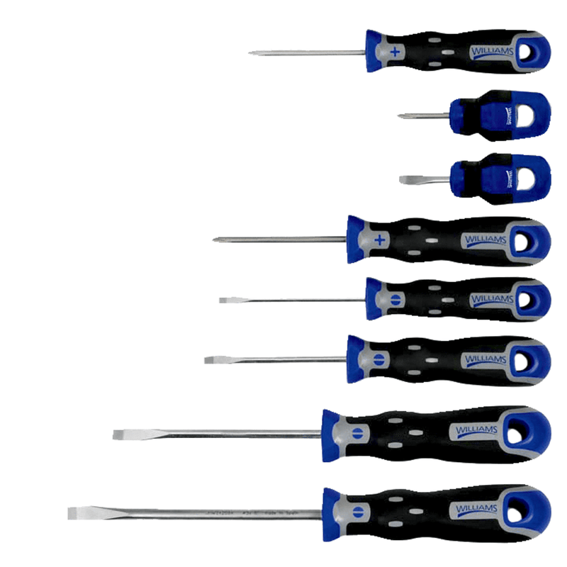 Screwdriver Set SUPERTorque (1 cabinet/4 keystone /3 Phillips) Set 8pc- Williams