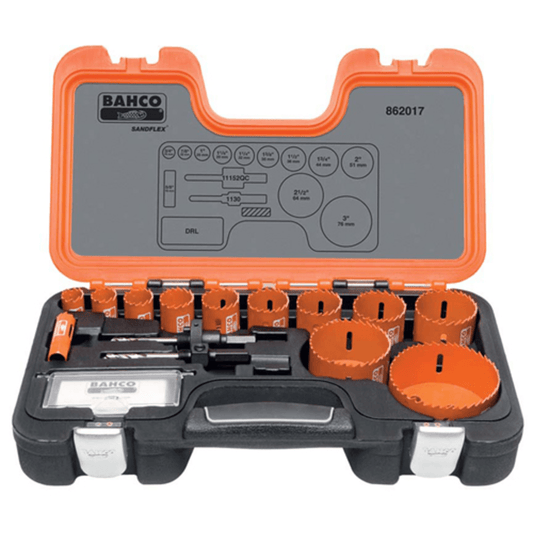 Bahco  862017,  17 pc Bi-Metal Sandflex Holesaw Set